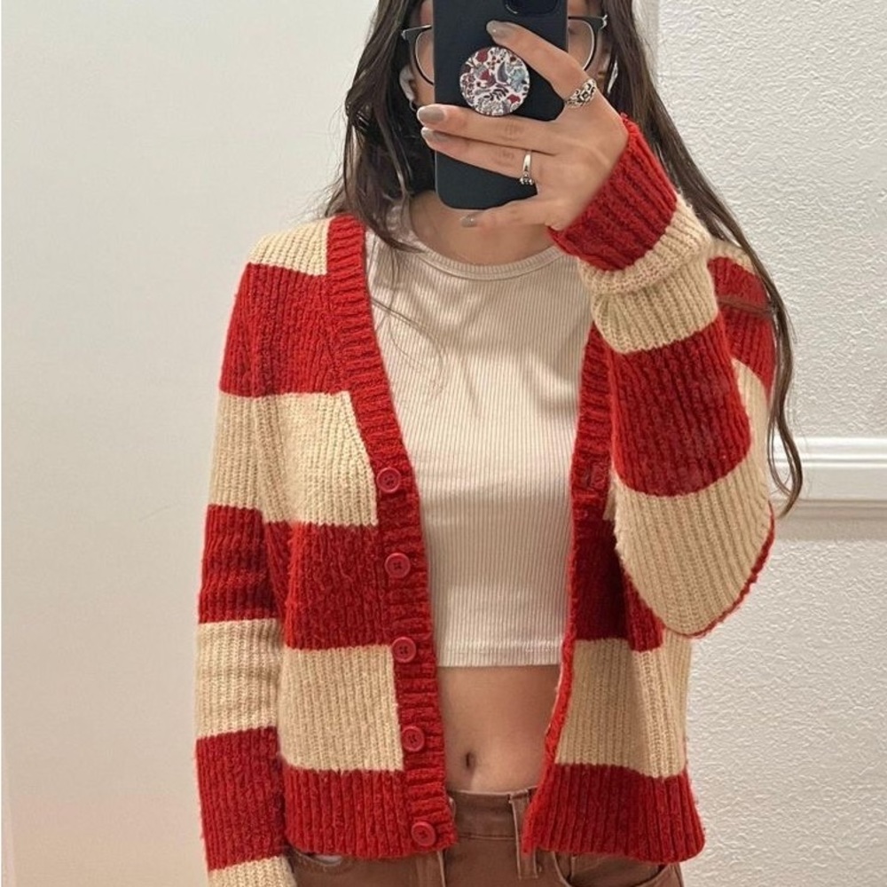 American Eagle Striped Cardigan
